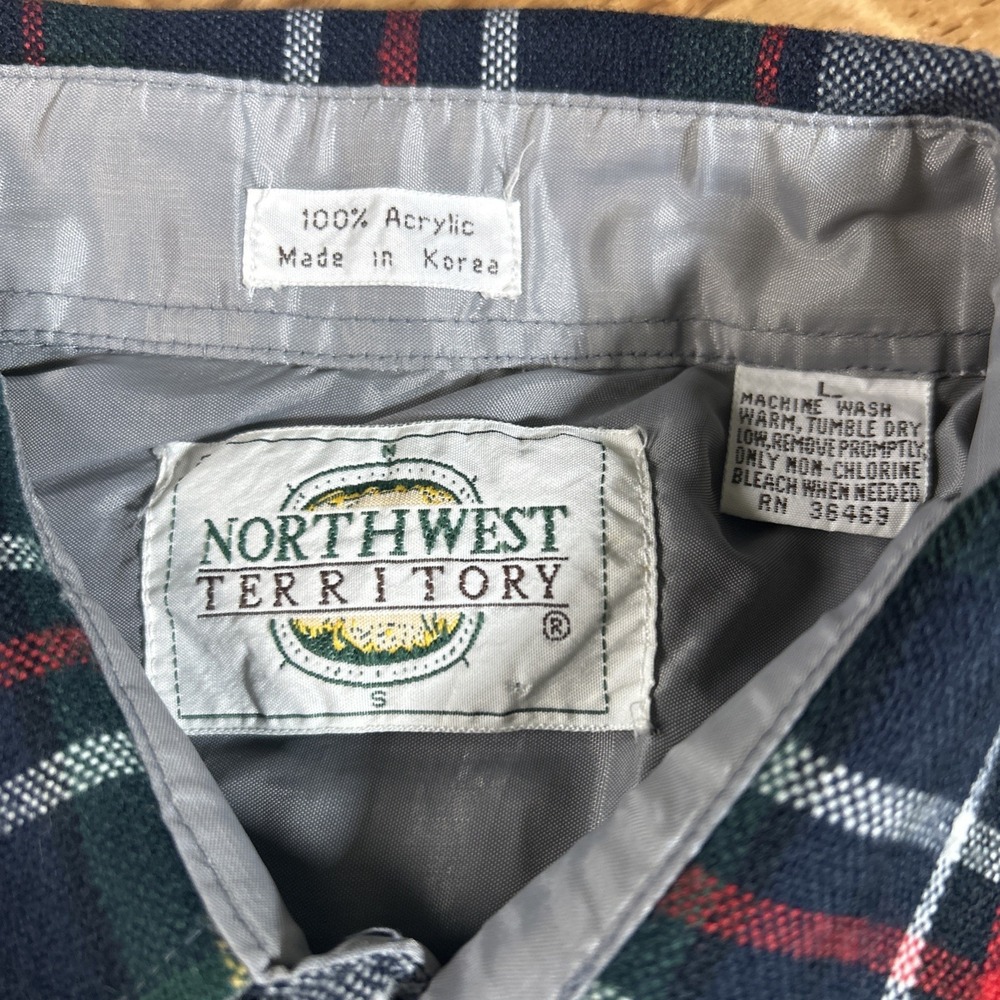 Vintage Northwest Territory Shirt Men's L Tartan Plaid Flannel 80s Outdoor Camp - Picture 4 of 5